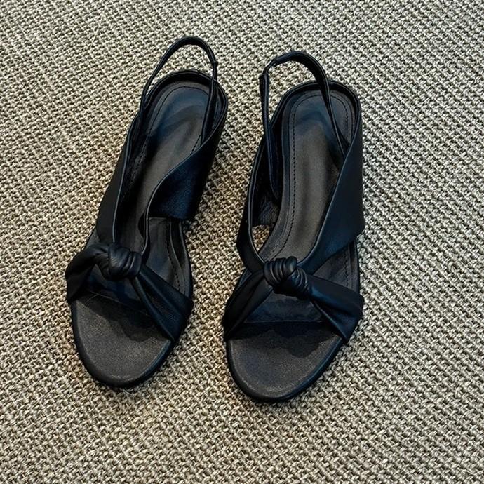 French temperament hollow design back strap without taking off heel sandals summer casual fashion women's open-toed wedge heel sandals