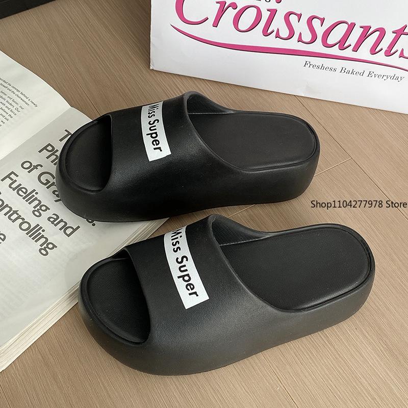 Fashion 7.5cm Fashion Summer Eva Slippers Summer Women Thick Soles Non-slip Home Indoor Outdoor Couple Slippers Bath Flip Flops