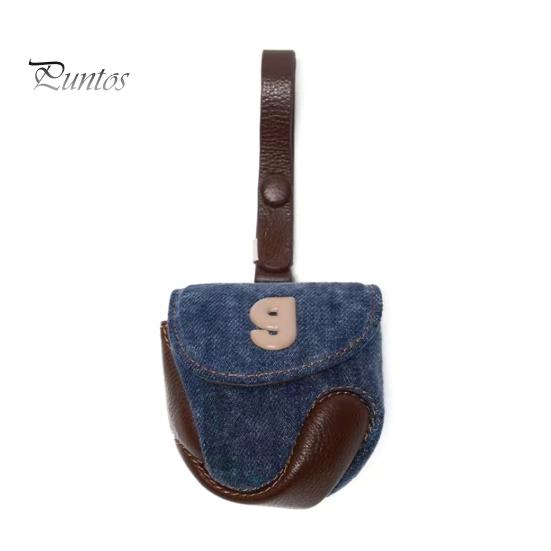 

Сумка для бейсбольных наушников из искусственной кожи, водонепроницаемая, портативная, держатель для беспроводных наушников, органайзер, сумка, портативный кошелек, брелок синий