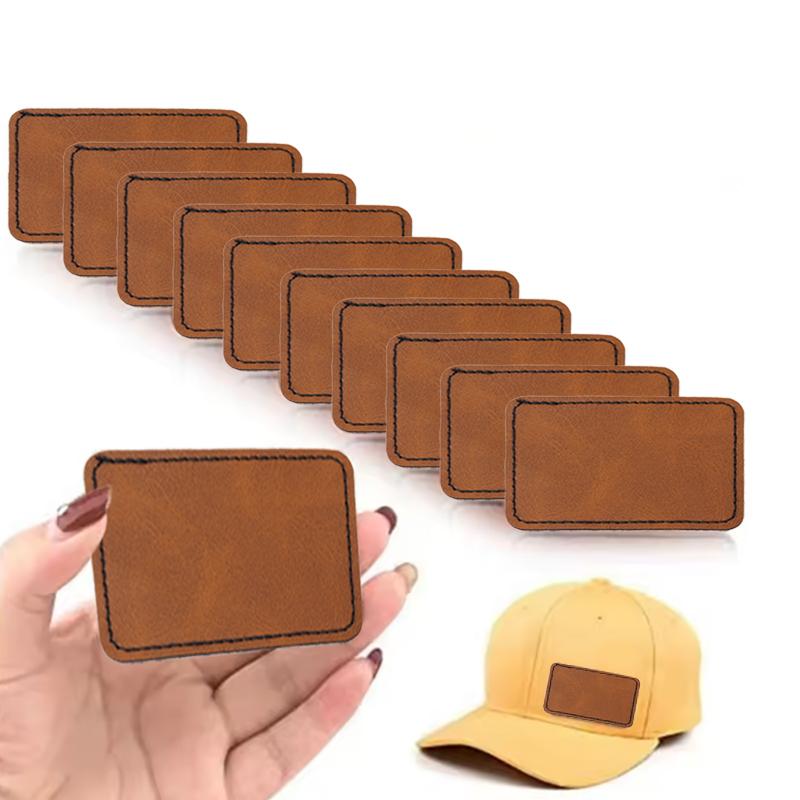 20pcs PU Leather Label Clothing Accessories Blank Label Sublimation Patches Rectangle Patch Sewing 76x51x1.3mm