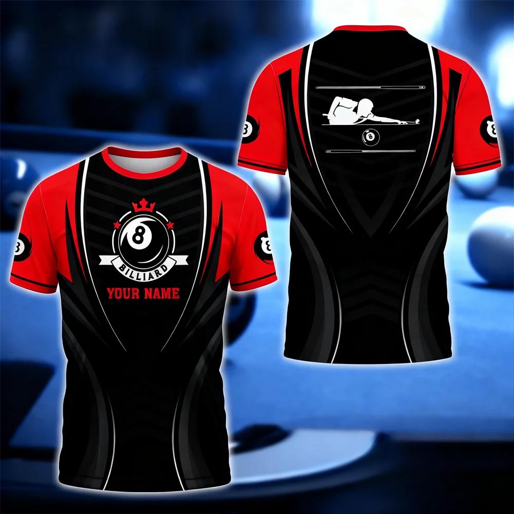 Fashion Billiards Sports Men's T-Shirt Funny 3D Print Personalized Short Sleeve Tees Casual O-neck Loose Comfortable Plus Siz T-shirts