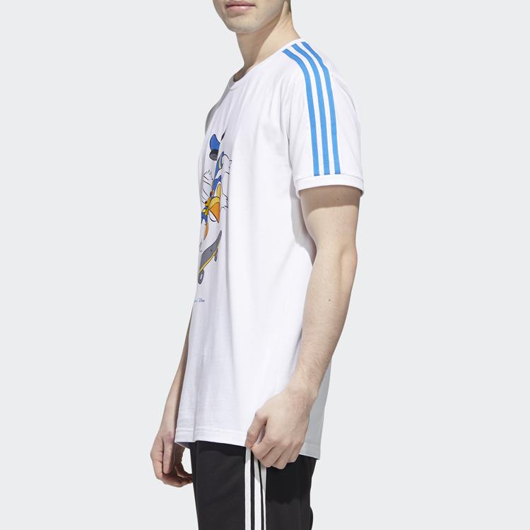Adidas Neo Donald Duck Casual Crew Neck T-Shirt Men Tops White GJ5648