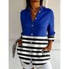Plus Size Women Long Sleeve Button Shirt Solid Floral Casual Comfort Blouse