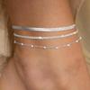 Trendy Multi-layer Sparkling Snake Bone Anklet Set