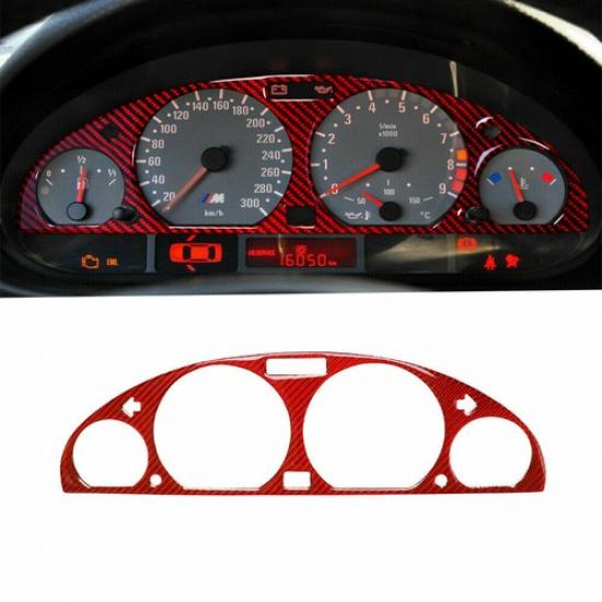 Carbon Fiber Dashboard Trument Decor Frame Red For BMW 3 Series E46 1998-05