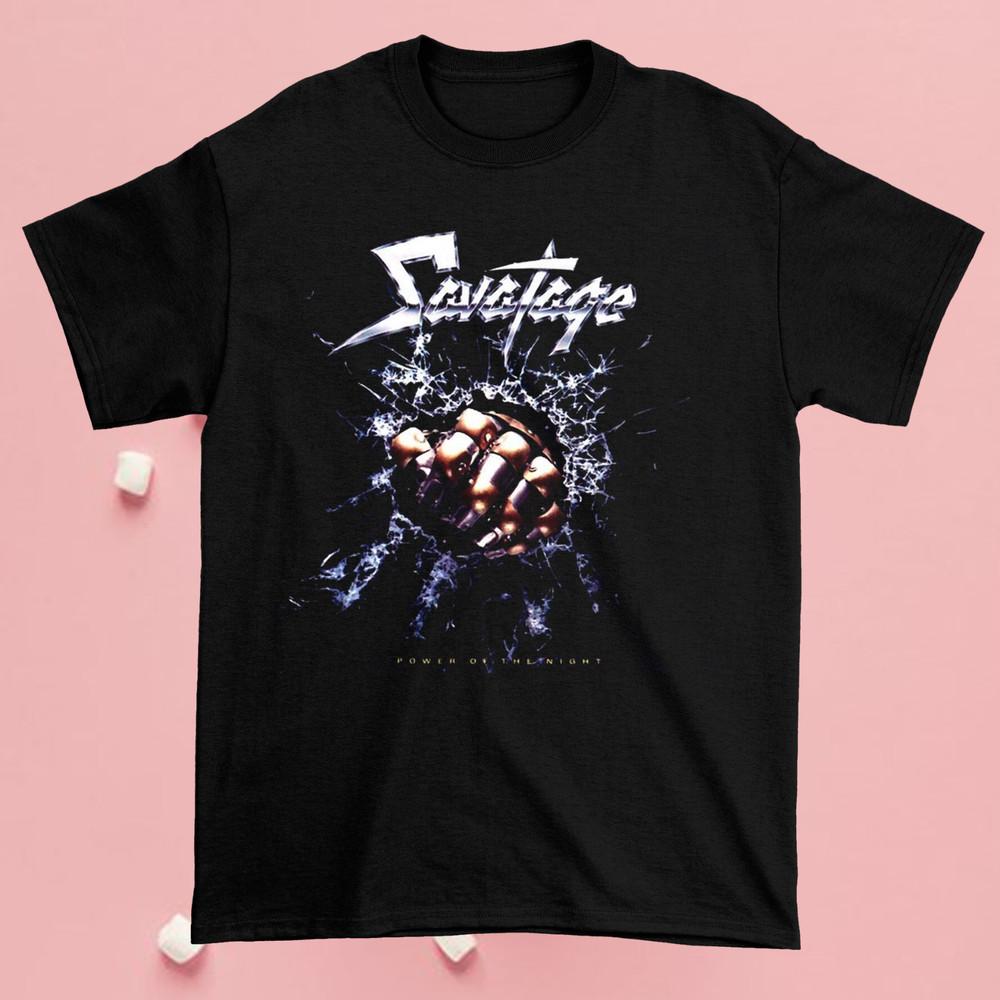 

Новая футболка Savatage Power Of The Night Подарок для семьи Футболка с коротким рукавом Все размеры NG Унисекс Футболка XXXL