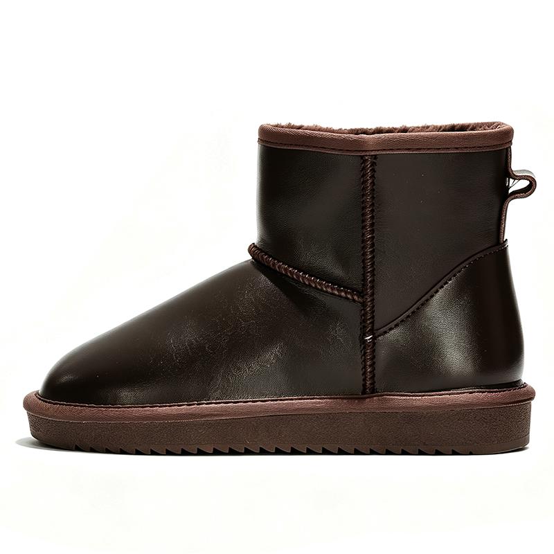 Dames Australische Klassieke Enkel Sneeuwschoenen Waterdicht Echt Leer Nepbont Gevoerd Winter Warm Antislip Korte Laars 2026 36 black