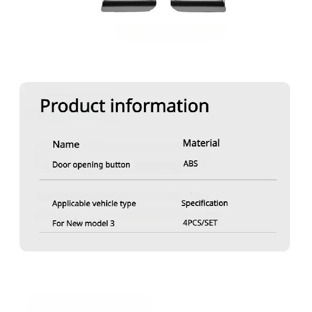 For Tesla Model 3 Highland Model Y Juniper/Launch 2025 Car Open Door Button Stickers 4X Handle Cover Interior Protection Trim