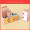 Holz-Simulation Mini Schlafzimmer Küche Wohnzimmer Kinder Szene Spielzeugset Für Fantasievolle Kinder Rollenspiel Und Eltern-Kind-Interaktion