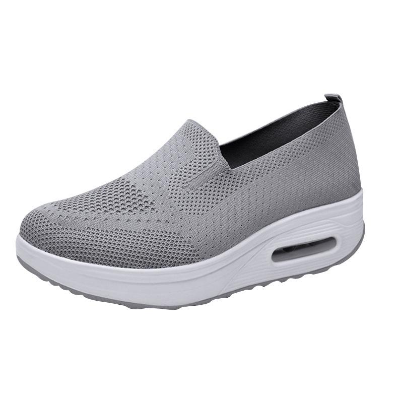Lazy shoes one-pedal foot cover women's trend versatile thick-soled heightening sports shoes mesh fly-woven breathable casual women's shoes