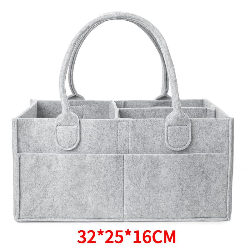 

Толстая фетровая сумка для хранения подгузников и игрушек для мам 33x23x18cm