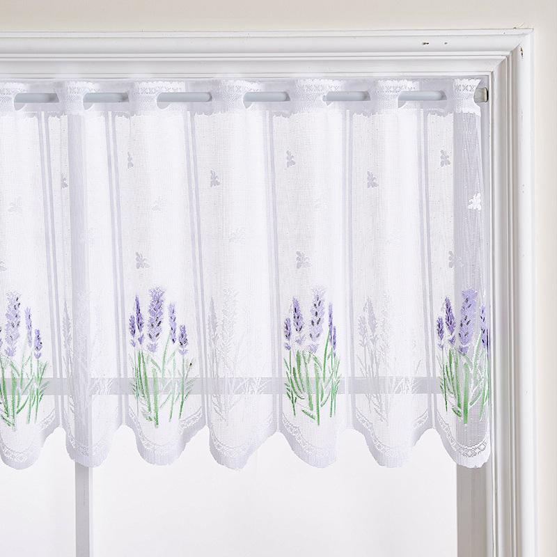 1Pc Window Drapes Kitchen Valance European Style Floating Sheer White Lace Curtains Window Drapes Cafe