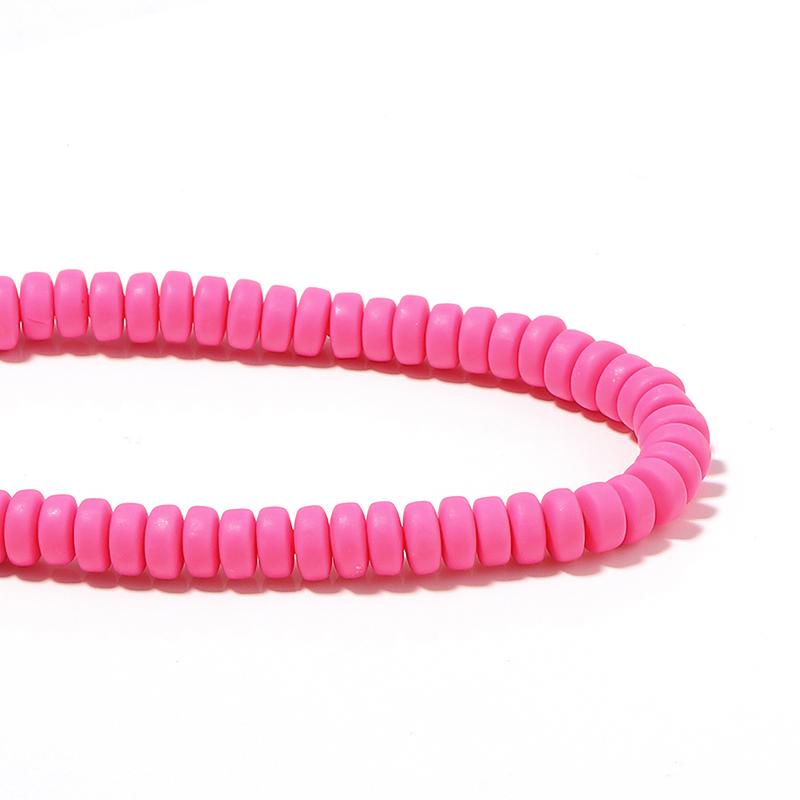 1 String Flat Round Soft Beads Colored Pottery Hole 2mm Spacer Bead For Diy Bracelet Necklace Women Jewelry Accessories Supplies