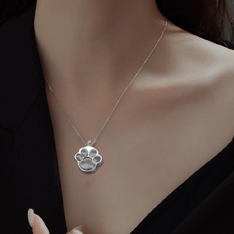 Eye Catching Dog Claw Pendant Necklace Dog Claw Necklace Fashionable Chain Necklace Alloy Texture Neck Jewelry for Daily