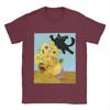 Vincent Van Gogh   T-Shirts Men Cute Cat bayingimg Awesome Cotton Tee Shirt Crewneck Short Sleeve T Shirt Plus Size Clothing