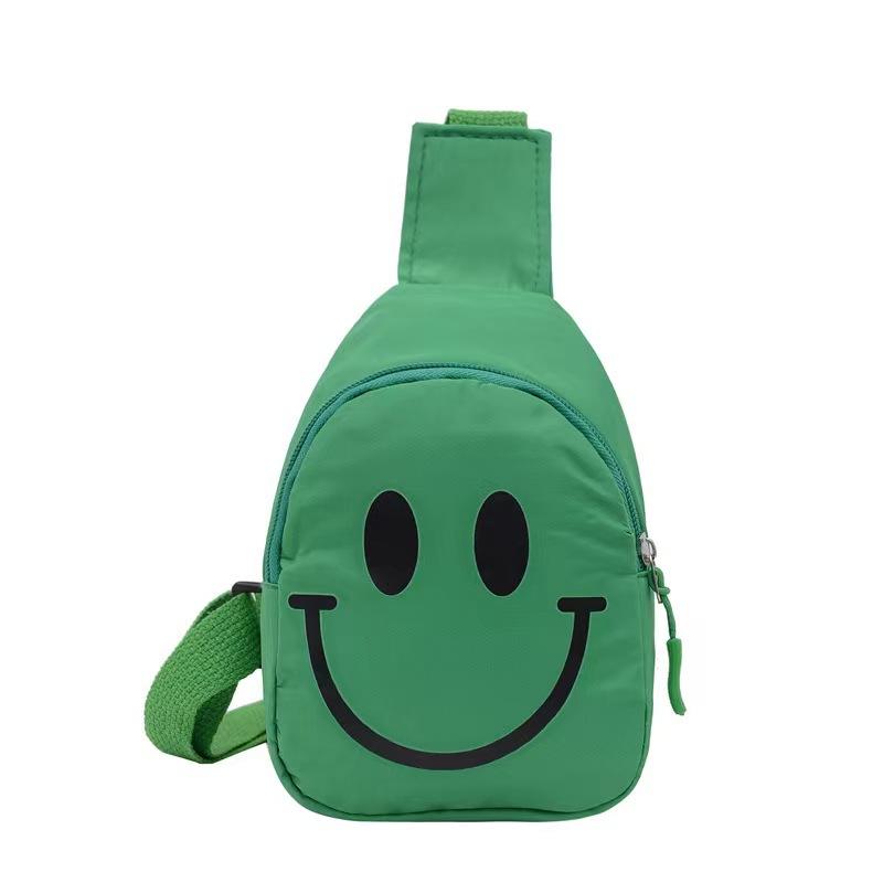 Douyin 2025 Children's Breast Bag New Bag Girl Cute Smiley Face Messenger Bag Baby Chest Portable