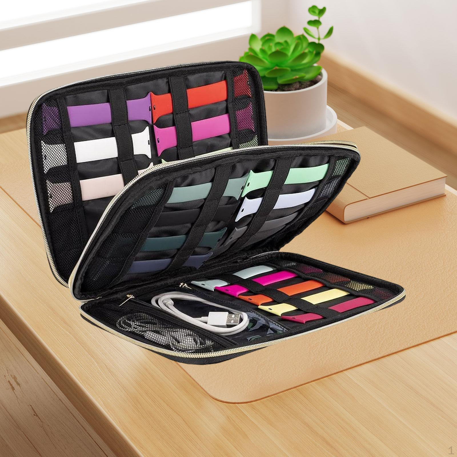 

Watch Band Case with Handle Bands Storage Bag Organizer for Earbuds USB Charging