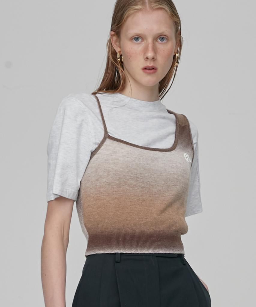 EN OR Unbalance Sleeveless Knit - Brown