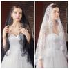 Lace Trim Veil Prayer Shawl Flower Bride Head Gauze Fashion Wedding Lace Shawl  Party