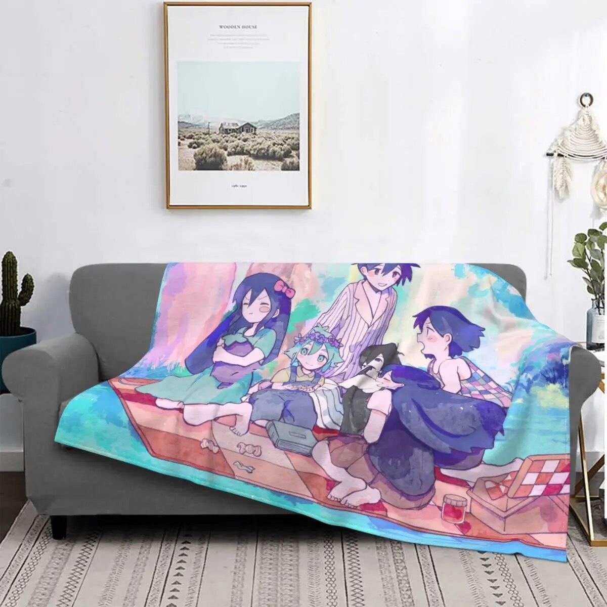 

Одеяло Omori Basil Mari Kel Aubrey Hero, шерстяное винтажное мягкое одеяло Omori Game для дома, осень/зима