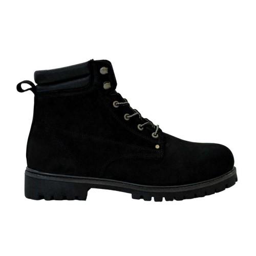 Nicholas Deakins Mens Ash Leather Padded Collar Ankle Boots