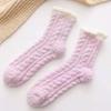 Coral Fleece Socks Women's Autumn and Winter Thickened Twist Half Fleece Socks Adult Home Floor Confinement Plush Sleep Socks