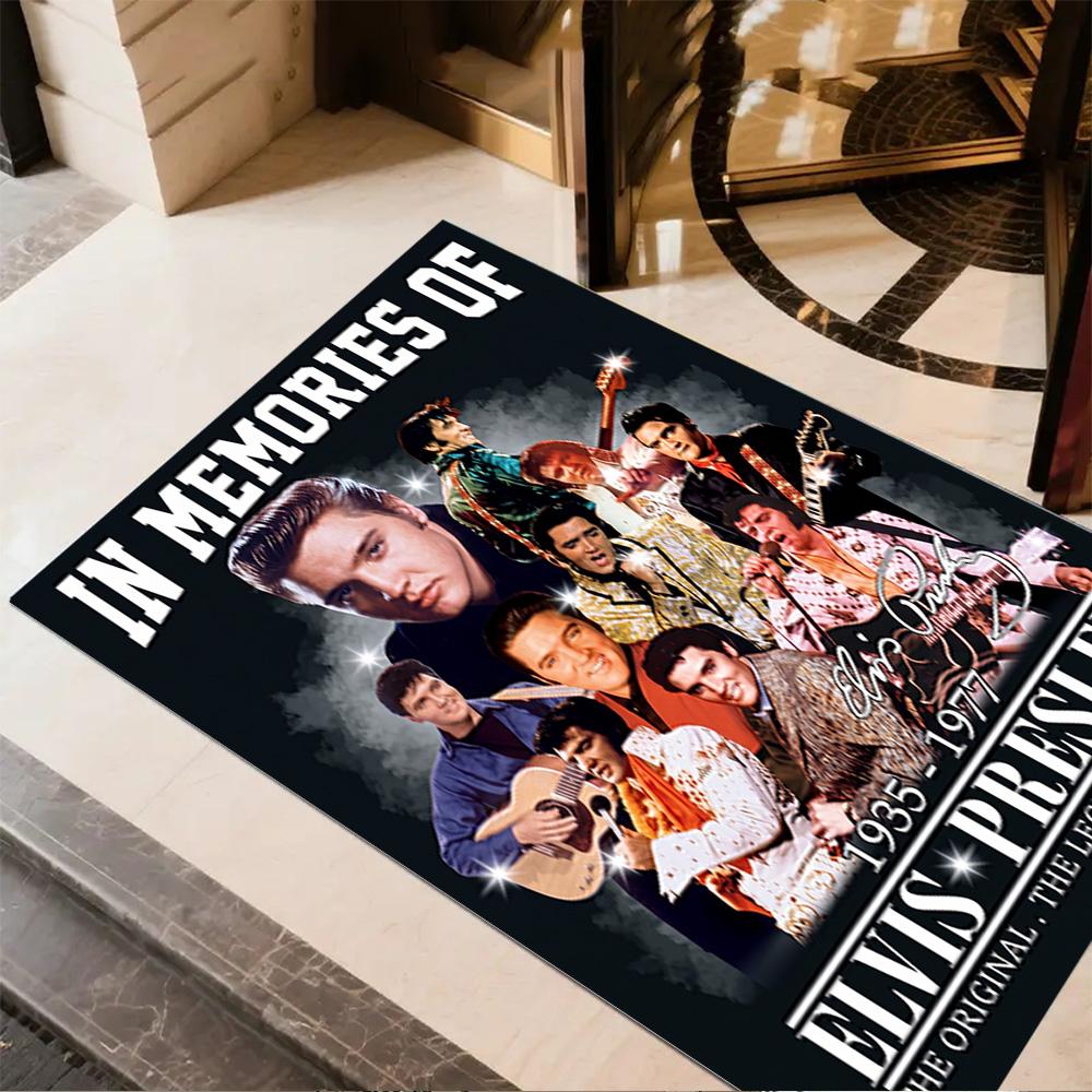 Elvis Presley Performance Floor Mat Perfect for Kitchen Foyer Playrooms Living Rooms Antislip Carpet Office home decor Gift for Festivals