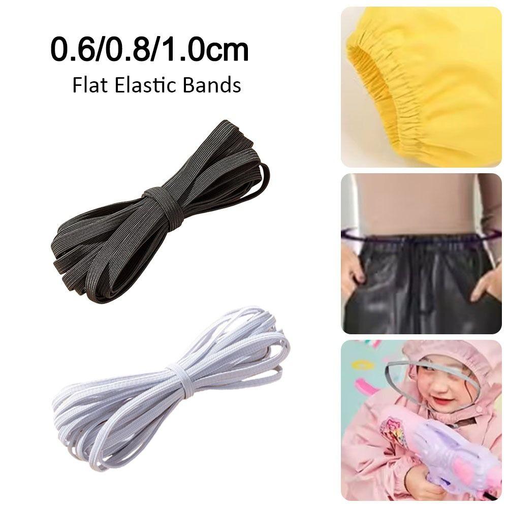 6/8/10MM Flat Elastic Bands White/Black DIY Cloth Garment Elastic Tape Sewing Stretch Rope for Trousers Belt