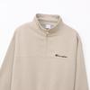 Champion TECH TERRY HALF ZIP SWEATSHIRT Long Crew Stretch USA Script Logo Sand Beige Women's WEAVE(R) (CW-BS001), Sleeve, Neck, Quick-Drying, Cotton,
