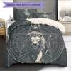 Lion Runes Pattern Bedding Quilt Set  Home Decoration  Gift (1 * duvet cover + 2 * pillowcase  without core)