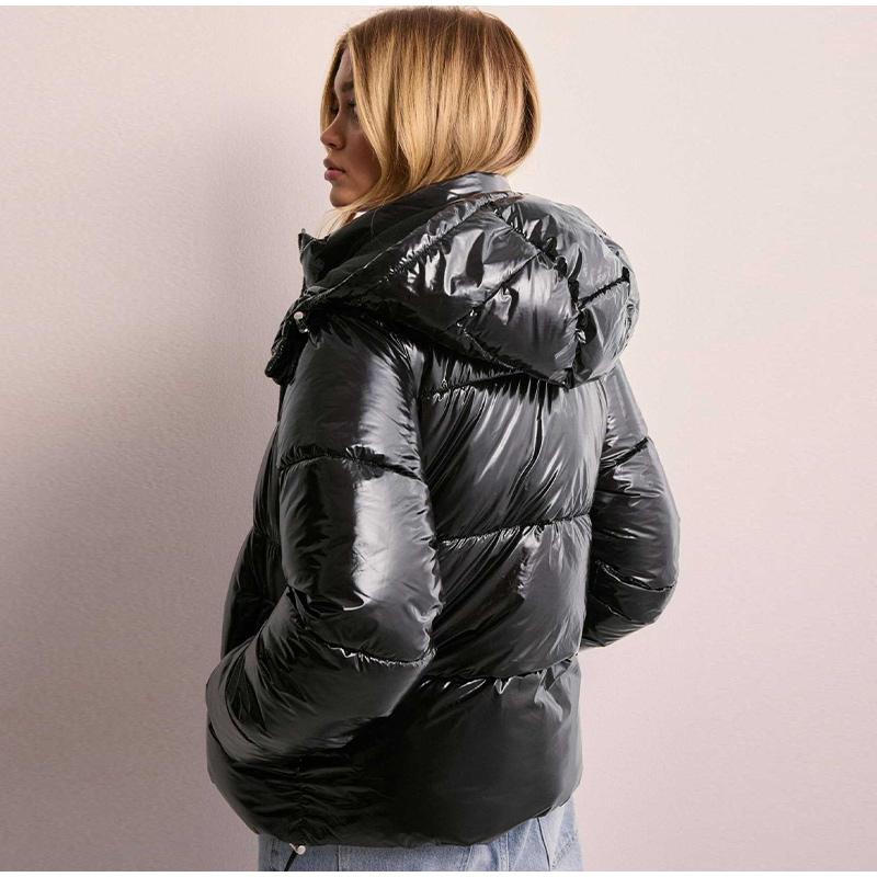 New Women's Casual Sports Hooded Cotton Jacket with Zipper Clip Autumn and Winter Women's Clothing Cotton Jacket Coat