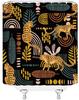 Wild Leopard Tribal Pattern Shower Curtain 70x70 Inches African Jungle Animal Print Bathroom Decoration