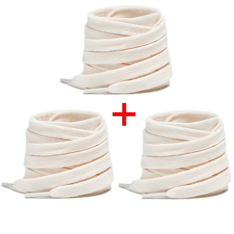 1Pair/3Pair NEW Flat High-Quality Cotton Shoelace Suitable for A Variety of Shoes 0.8 Cm Wide Unisex Solid-Color Shoelaces