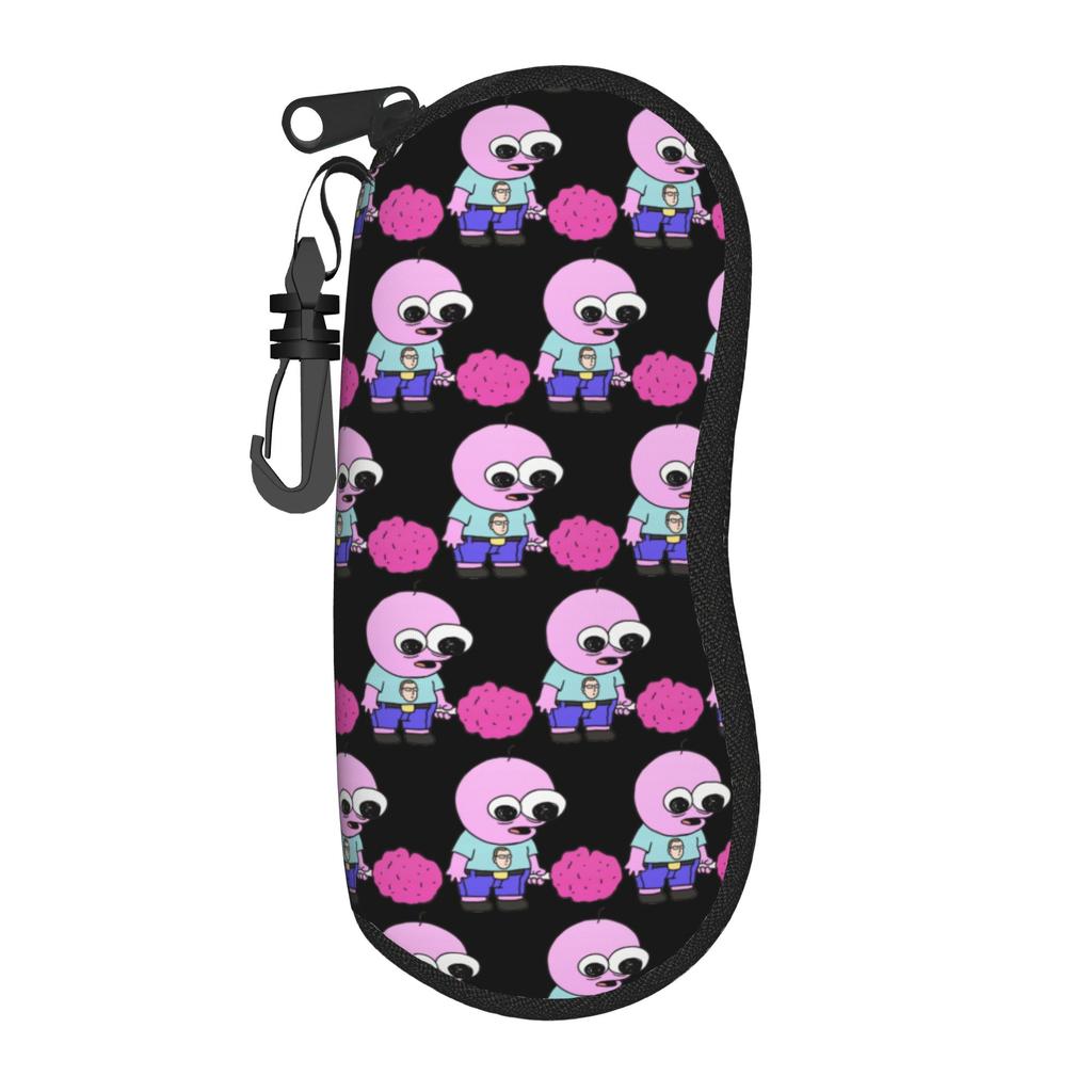 Smiling Friends Pim Cartoon Glasses Case Men Women Protective Zipper Eyewear Storage Box Print Eye Contacts Case