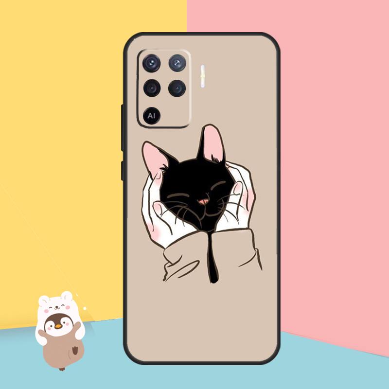 

Милый чехол с рисунком черного кота для OPPO Find X5 X3 Lite Pro A15 A16 A52 A72 A5 A9 A31 A53 A83 A93 A54 A74 A94, чехол OPPO A92