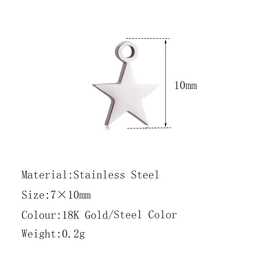 5PCS Mini Star Moon Charms For Making Necklace Bracelet Pendants Findings stainless steel Flower Love Charm DIY Handmade Jewelry