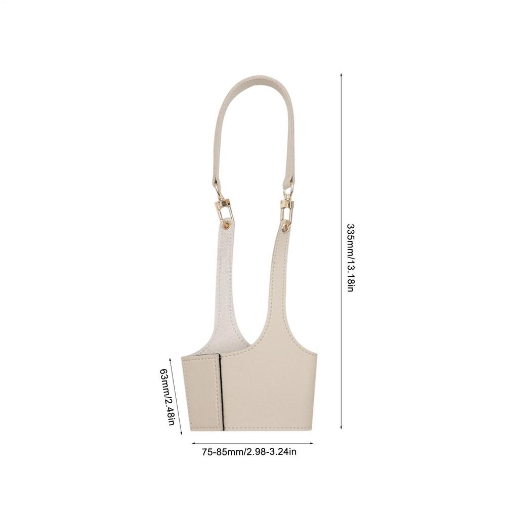 Portable Drinking Bottle Sleeve Bag Coffee Cup Holder Leather Sling Carrier Pouch Milk Tea Cup Band With Handle Beverage Cup Bag