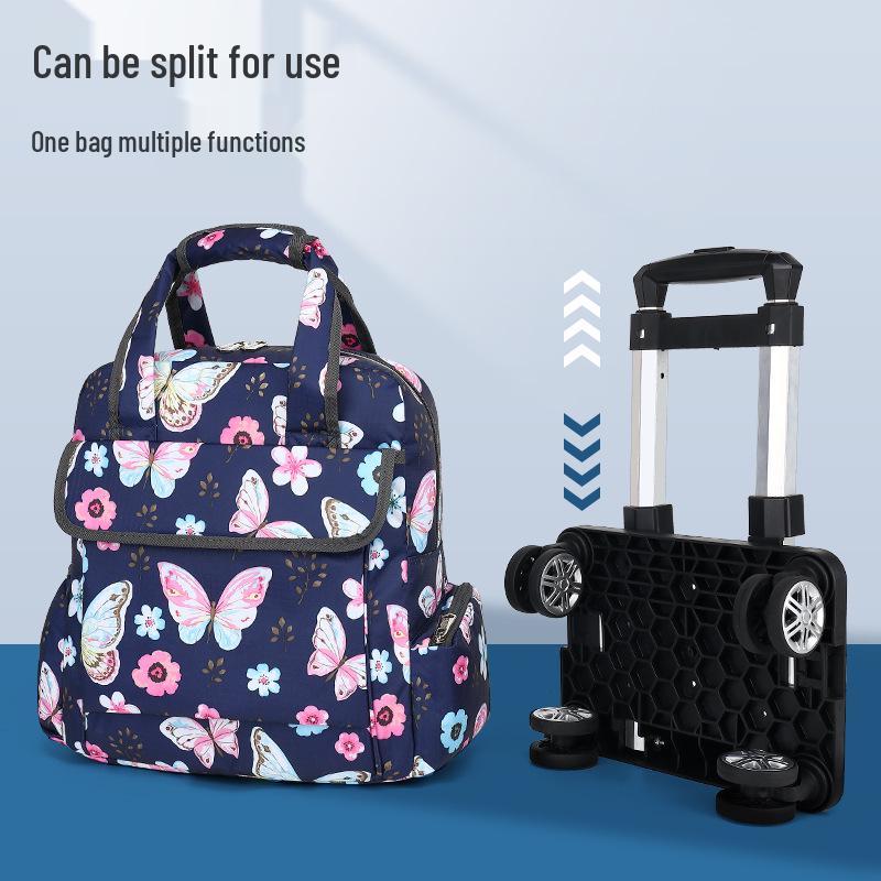 Geantă de mână tip cărucior pliabilă, ușoară și impermeabilă, cu roți universale pentru călătorii scurte și îmbarcare