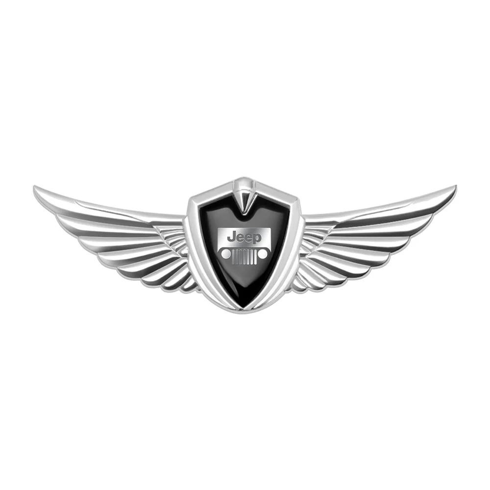 3D Metal Car Wings Emblem Sticker Logo Badge Decal for Jeep Renegade Wrangler JK Grand Cherokee Compass Patriot Auto Accessory
