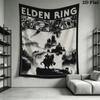 Elden Ring Wandteppich Ästhetischer Wandbehang Bedruckter Stoffdecke Dekorative Wandteppiche für Schlafzimmer Wohnzimmer Heimdekoration
