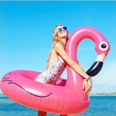 90/120 Flamingo Inflatable Swimming Ring For Adult Child Swimming Laps Pool Swim Circle Floating Ring Pool Beach Party Toy