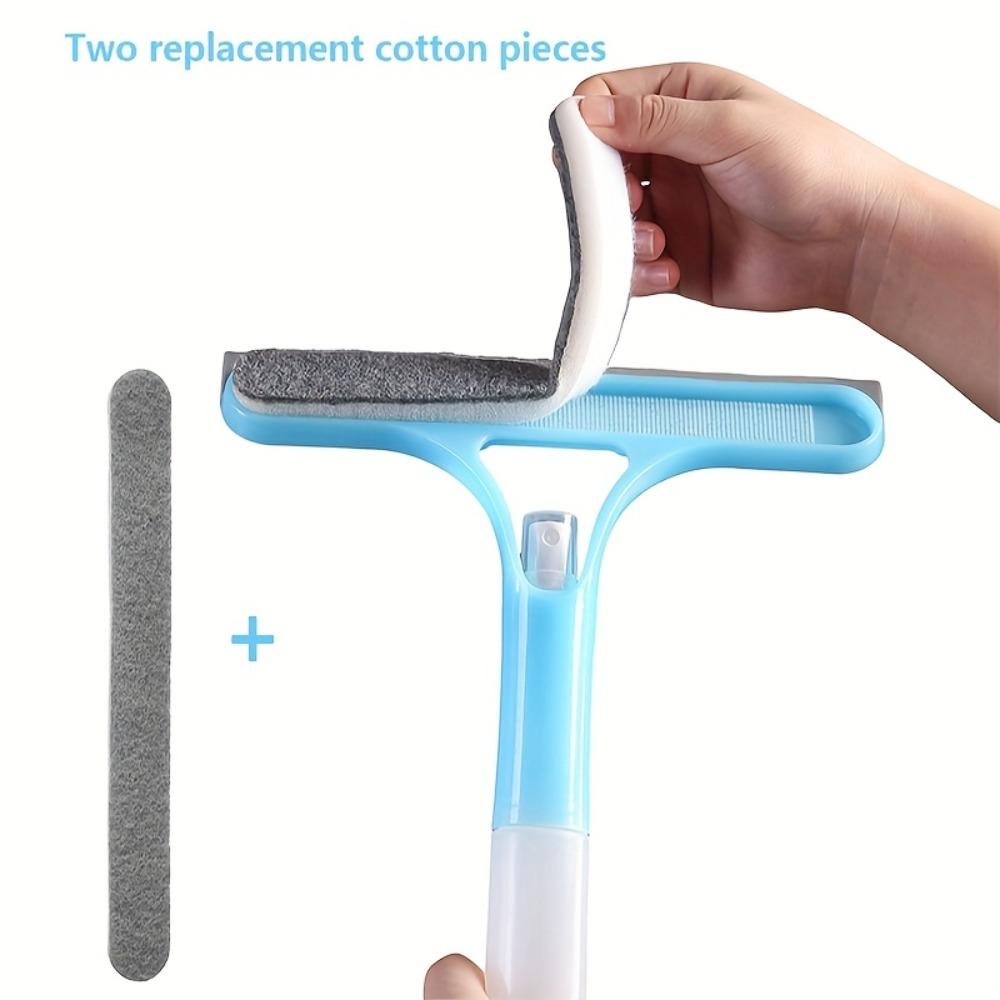 1PC Multi-functional Glass Cleaning Artifact, Cleaning Mirror Double-sided Can Be Brushed and Scraped with Watering Can Three-in-one Glass Scraping