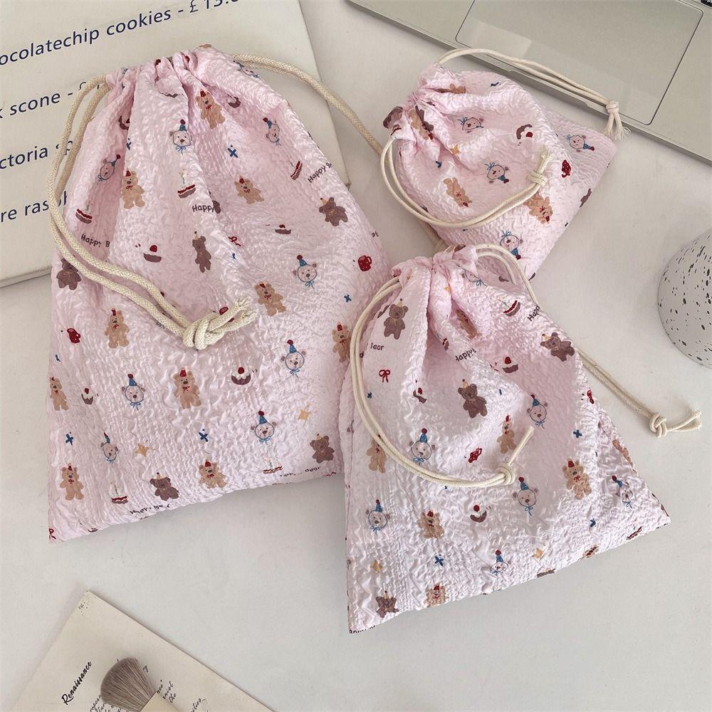 

3Pcs/set Kawaii Cartoon Cosmetic Bag Large Capacity Portable Toiletry Bags Jewerly Packing Bag Style1