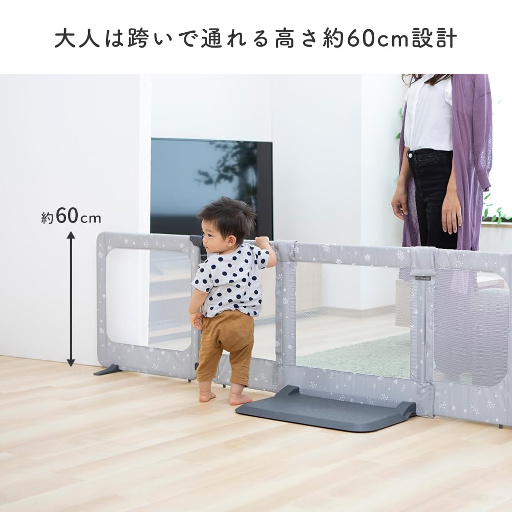 Nippon Childcare Baby Gate Okudake and Osenbo Smart Wide Brown Straddle Height 60xm Easy To Install Baby Gate Without Tools