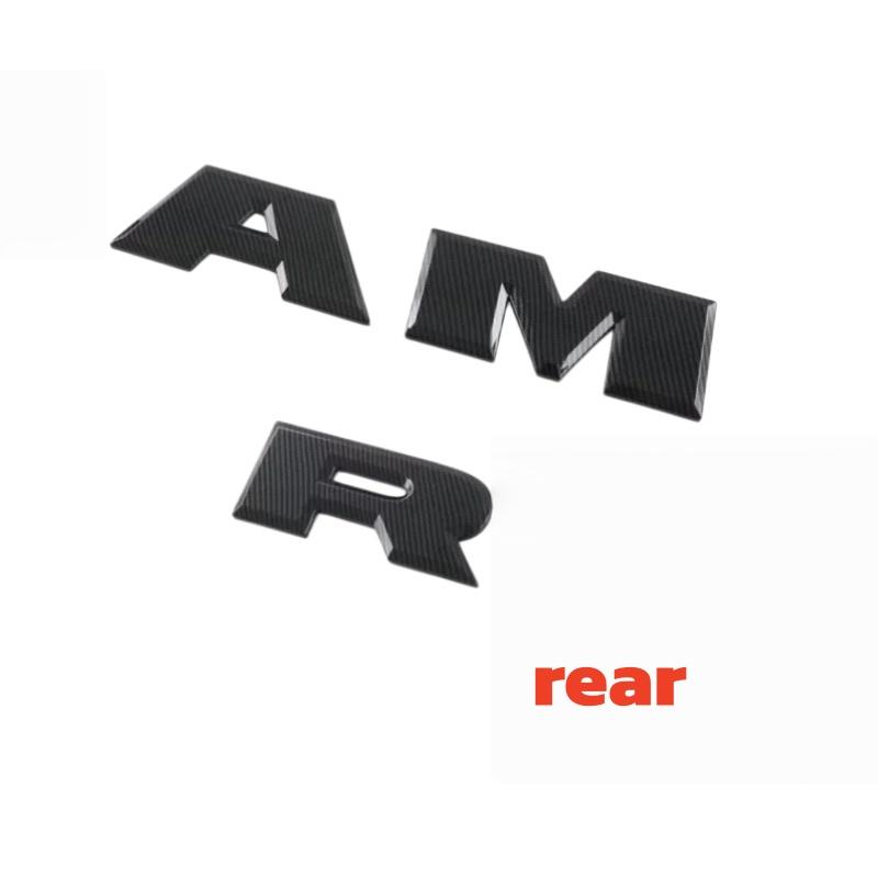 For Dodge Ram 2023-2024 ABS Front Rear Steering Wheel Emblem Black Carbon Fiber Pattern Modified Patch Decorative Frame
