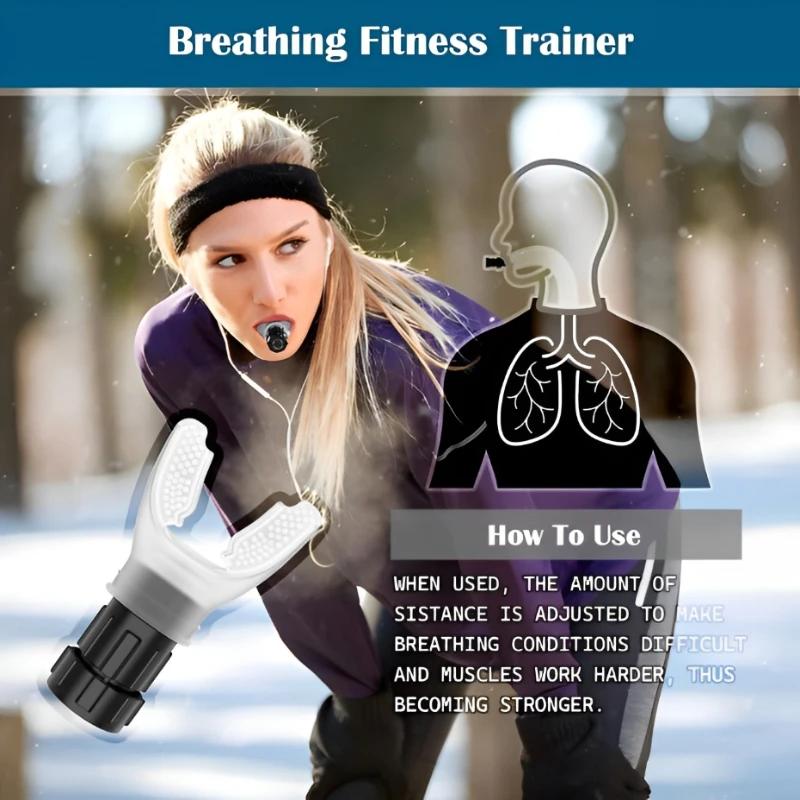 Portable Breathing Exercise Lungs Portable Breath Fitness Sports Exerciser Device Endurance Workout with Adjustable Resistances