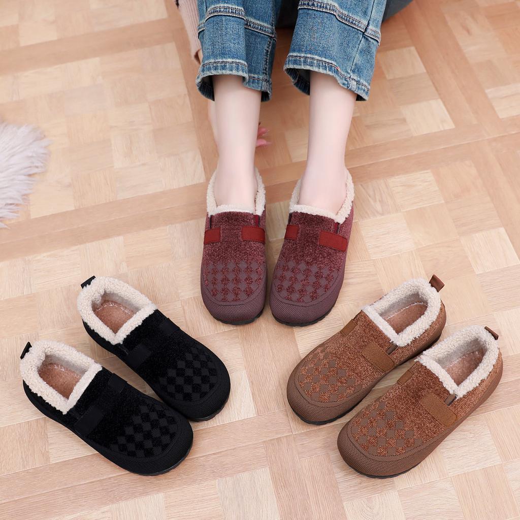 Women's Shoes Cotton Boots Winter New Style with Added Velvet and Thickened Snow Boots Casual Anti Slip Versatile Cotton Shoes