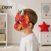 Breathable Eyelet Dragon Mask 3D Cute Full Face Mask, Halloween Party Baby Lightweight Costume Accessory Role Play with Realistic Scales And Horns for