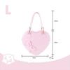 PU Heart Lolita Handbag with Bow Decor Two Sizes Japanese Kawaii Shell Purse Pink Messenger Bag Casual PU Bag