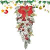 Christmas Teardrop Swag Winter Decorations With Pine Cones Berries Teardrop Swag Garland For Home Staircase Porch Wall Window